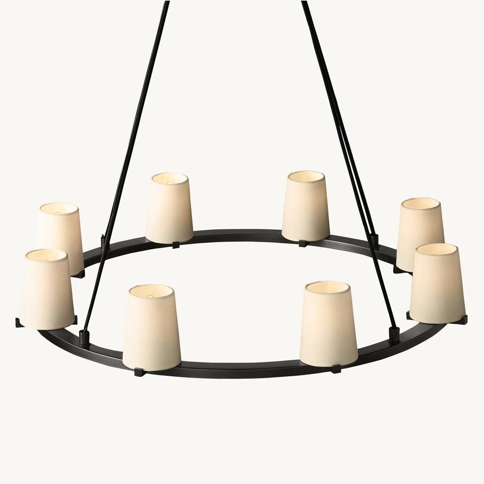 Pauillac Fabric Shade Round Chandelier 36"