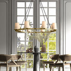 Pauillac Fabric Shade Round Chandelier 48"