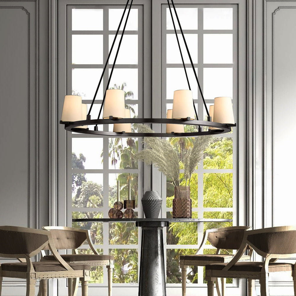 Pauillac Fabric Shade Round Chandelier 60"