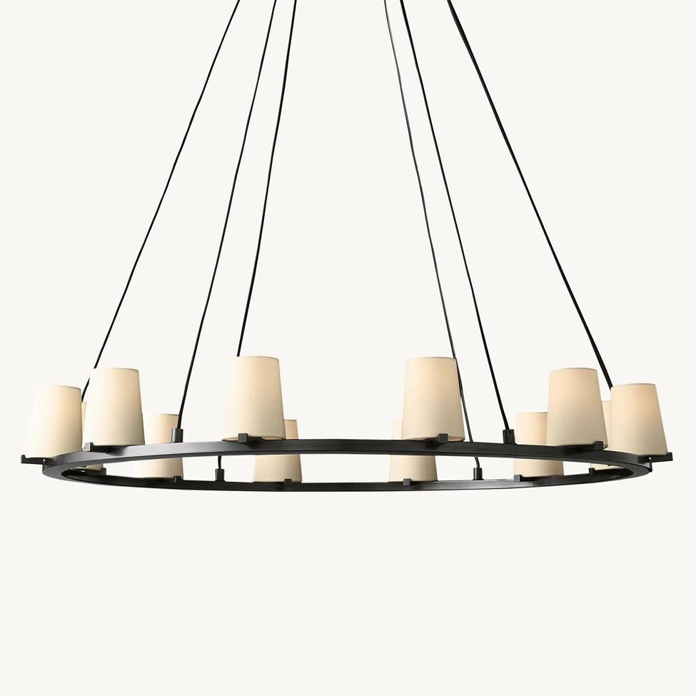 Pauillac Fabric Shade Round Chandelier 48"
