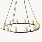 Pauillac Fabric Shade Round Chandelier 48"