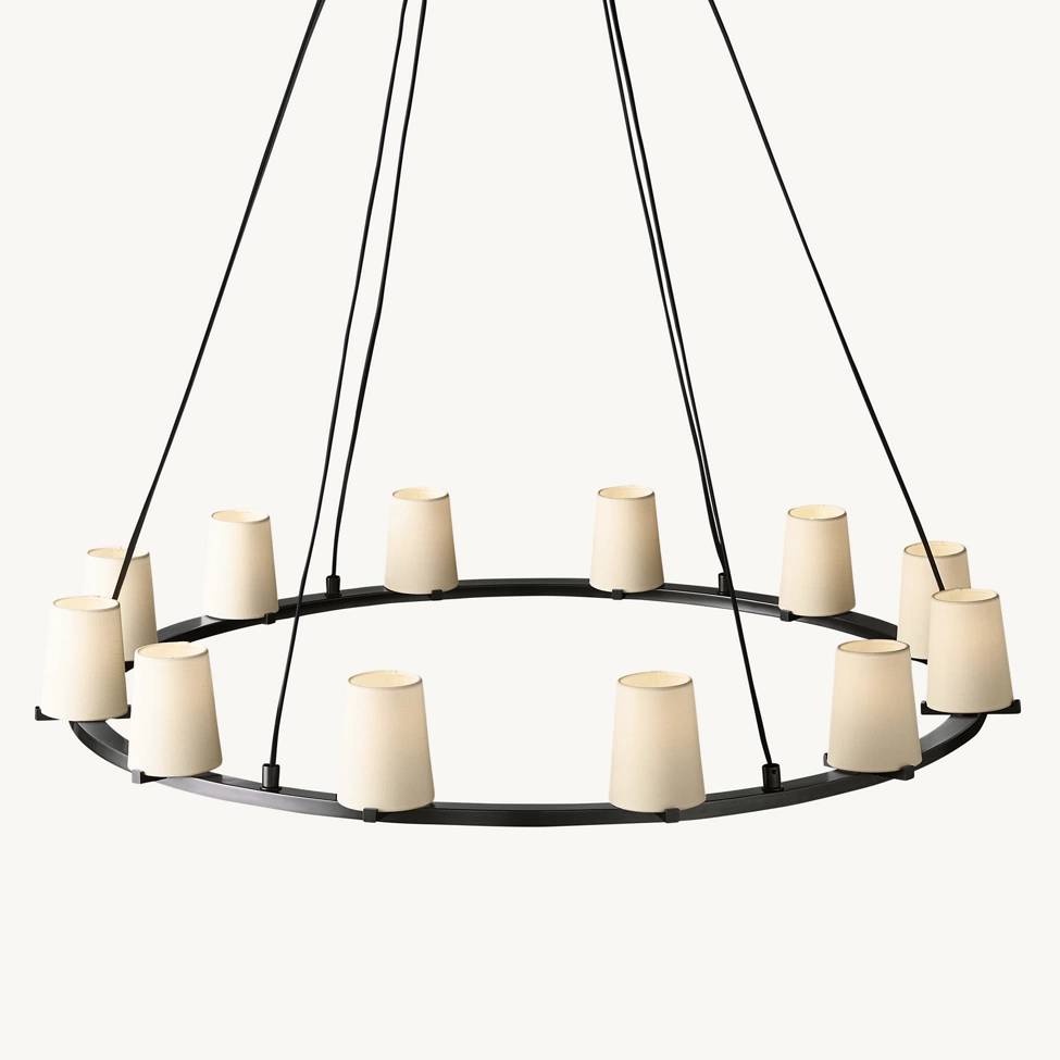 Pauillac Fabric Shade Round Chandelier 48"