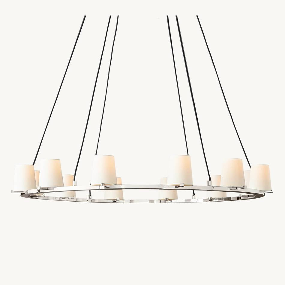 Pauillac Fabric Shade Round Chandelier 48"