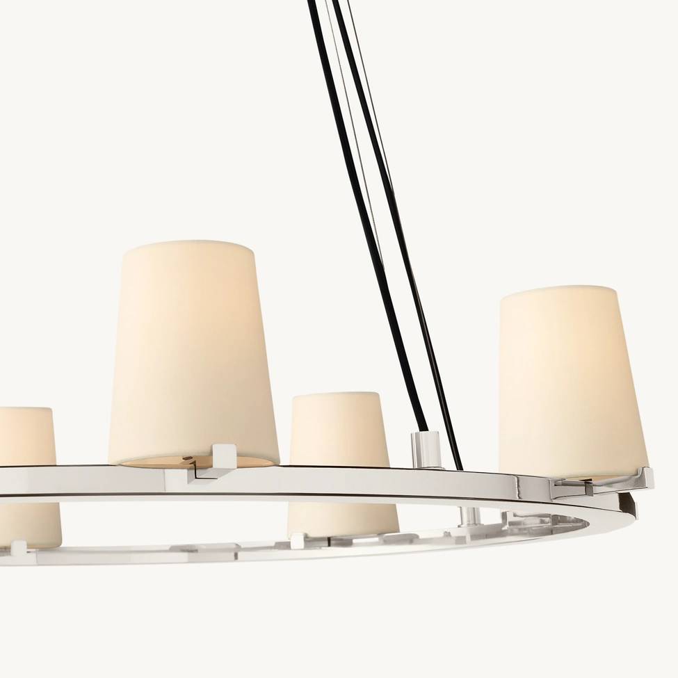 Pauillac Fabric Shade Round Chandelier 48"