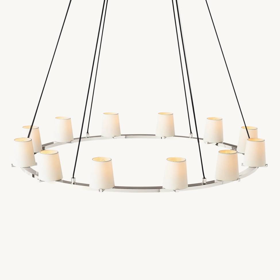 Pauillac Fabric Shade Round Chandelier 48"