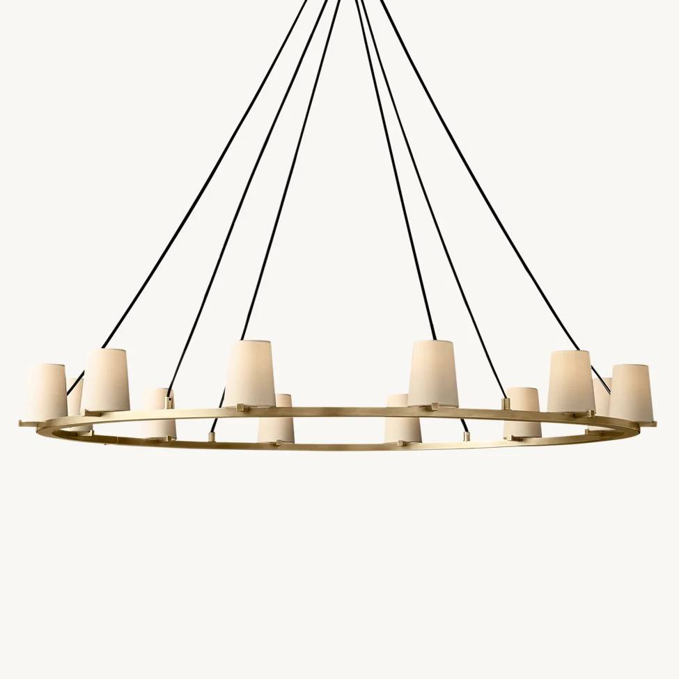 Pauillac Fabric Shade Round Chandelier 60"