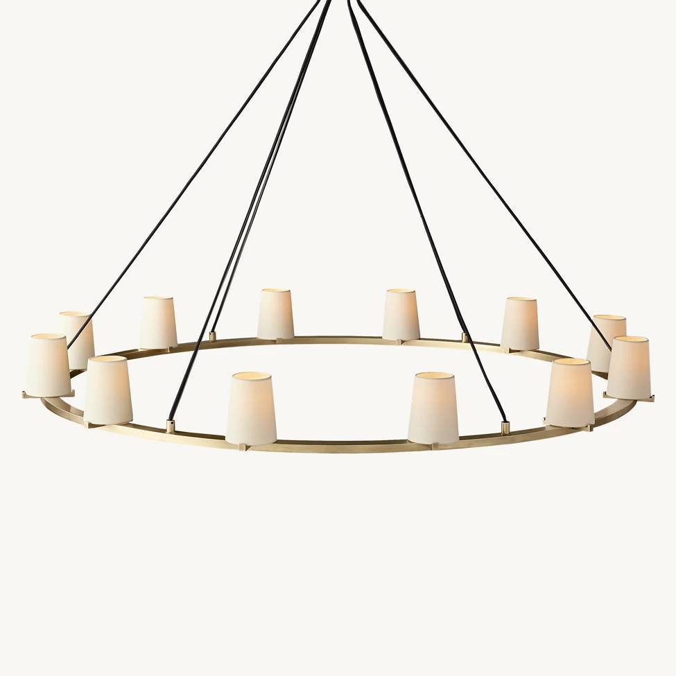 Pauillac Fabric Shade Round Chandelier 60"