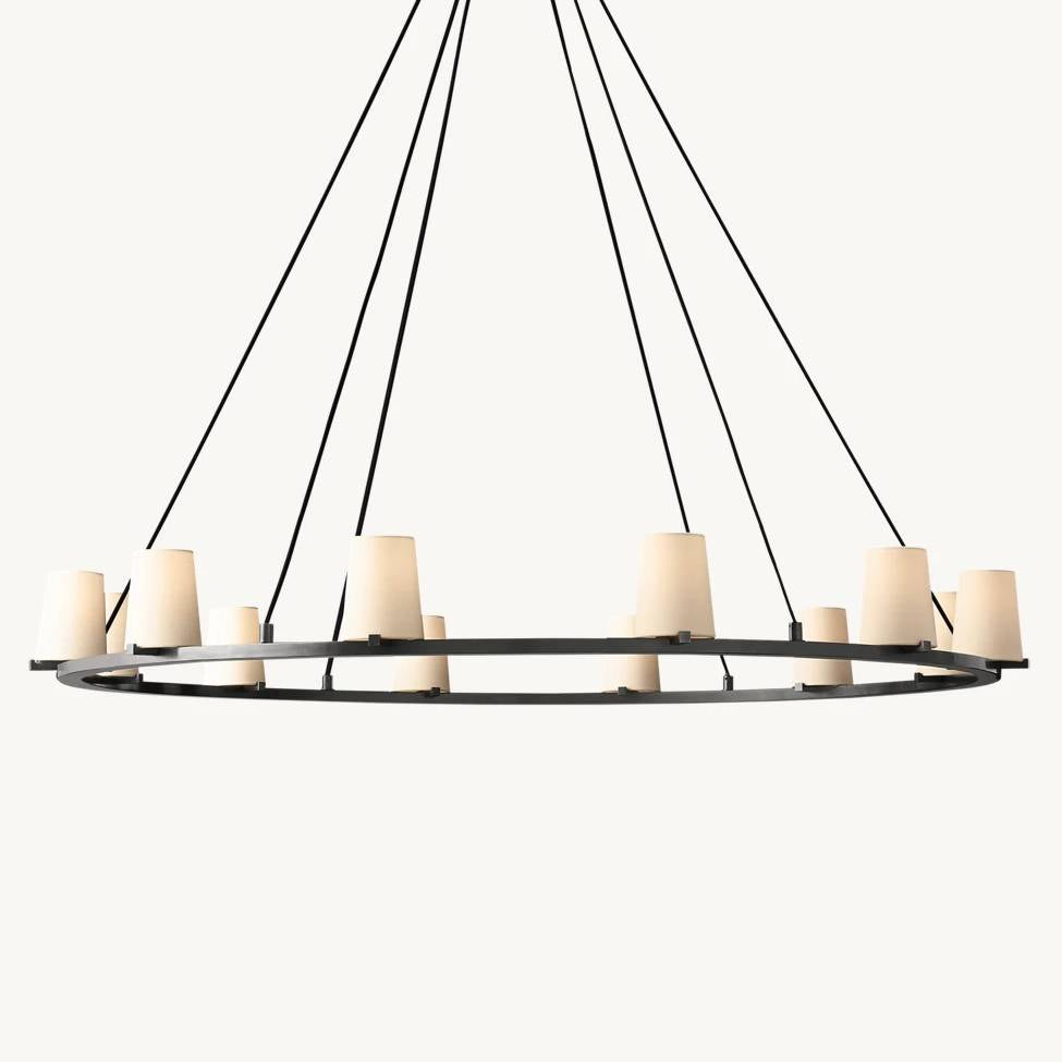 Pauillac Fabric Shade Round Chandelier 60"