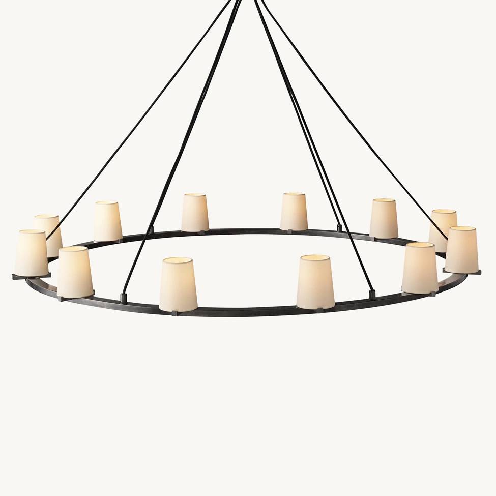 Pauillac Fabric Shade Round Chandelier 60"