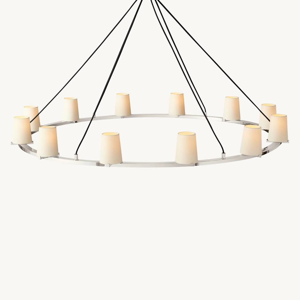 Pauillac Fabric Shade Round Chandelier 60"