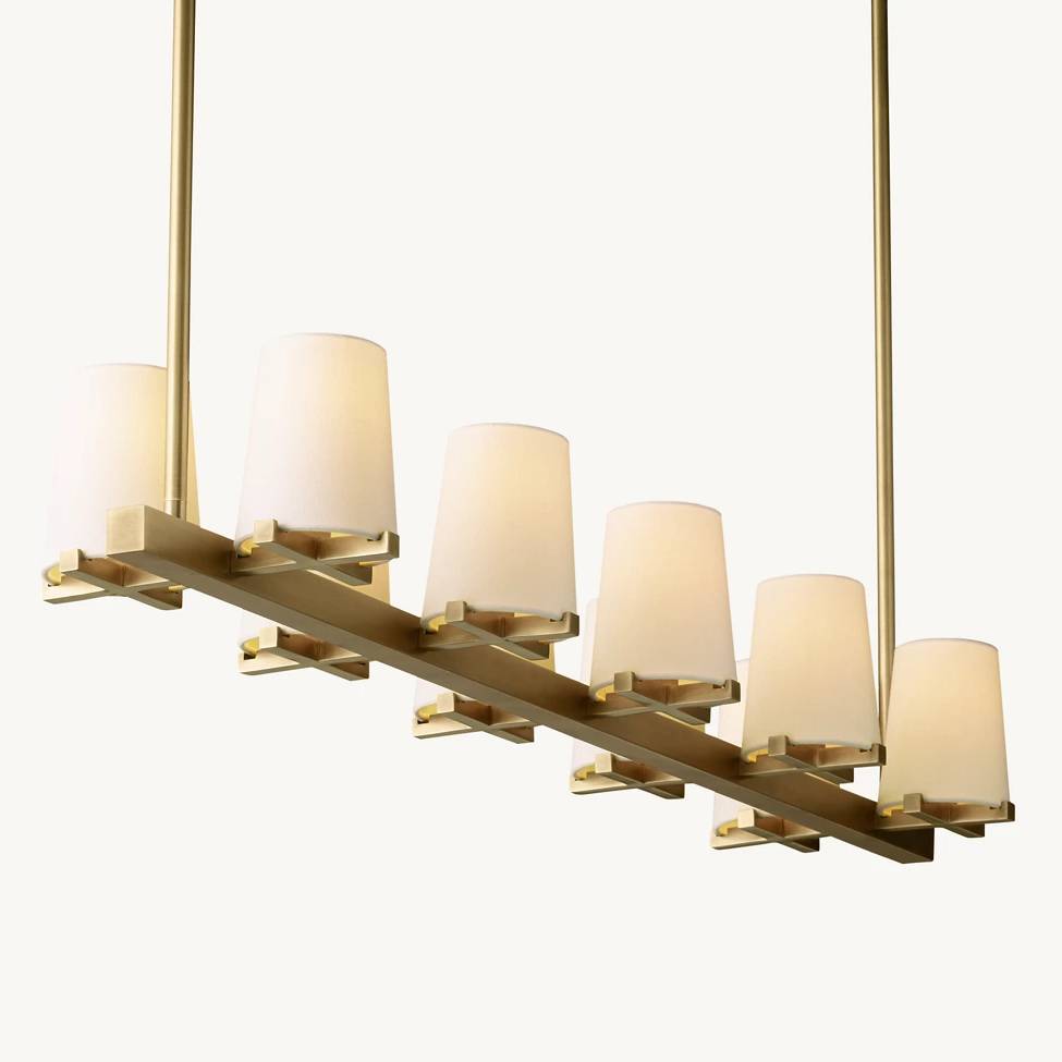 Pauillac Fabric Shade Linear Chandelier 49"