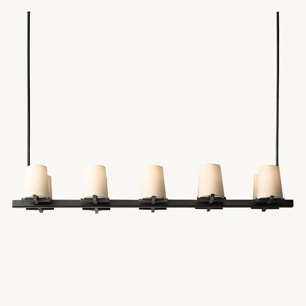Pauillac Fabric Shade Linear Chandelier 49"