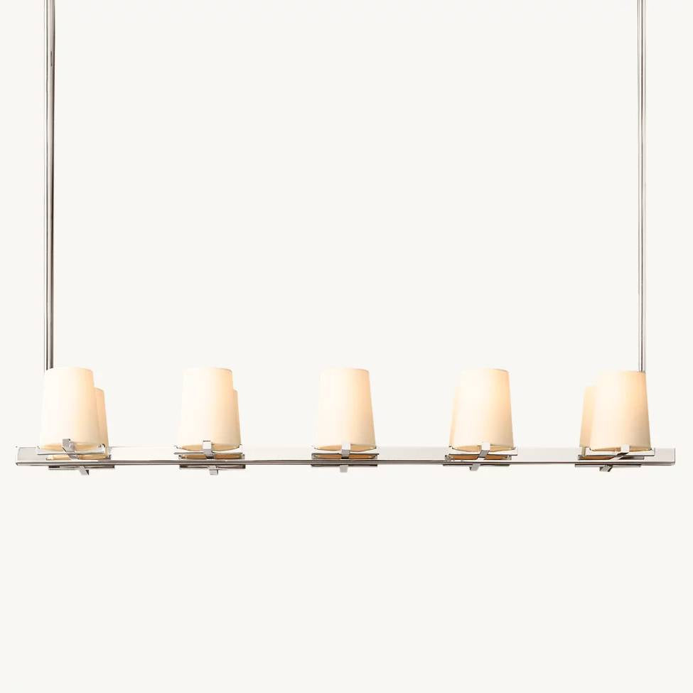 Pauillac Fabric Shade Linear Chandelier 49"