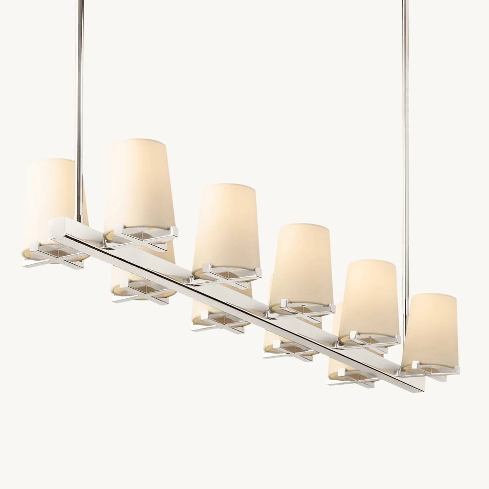 Pauillac Fabric Shade Linear Chandelier 49"