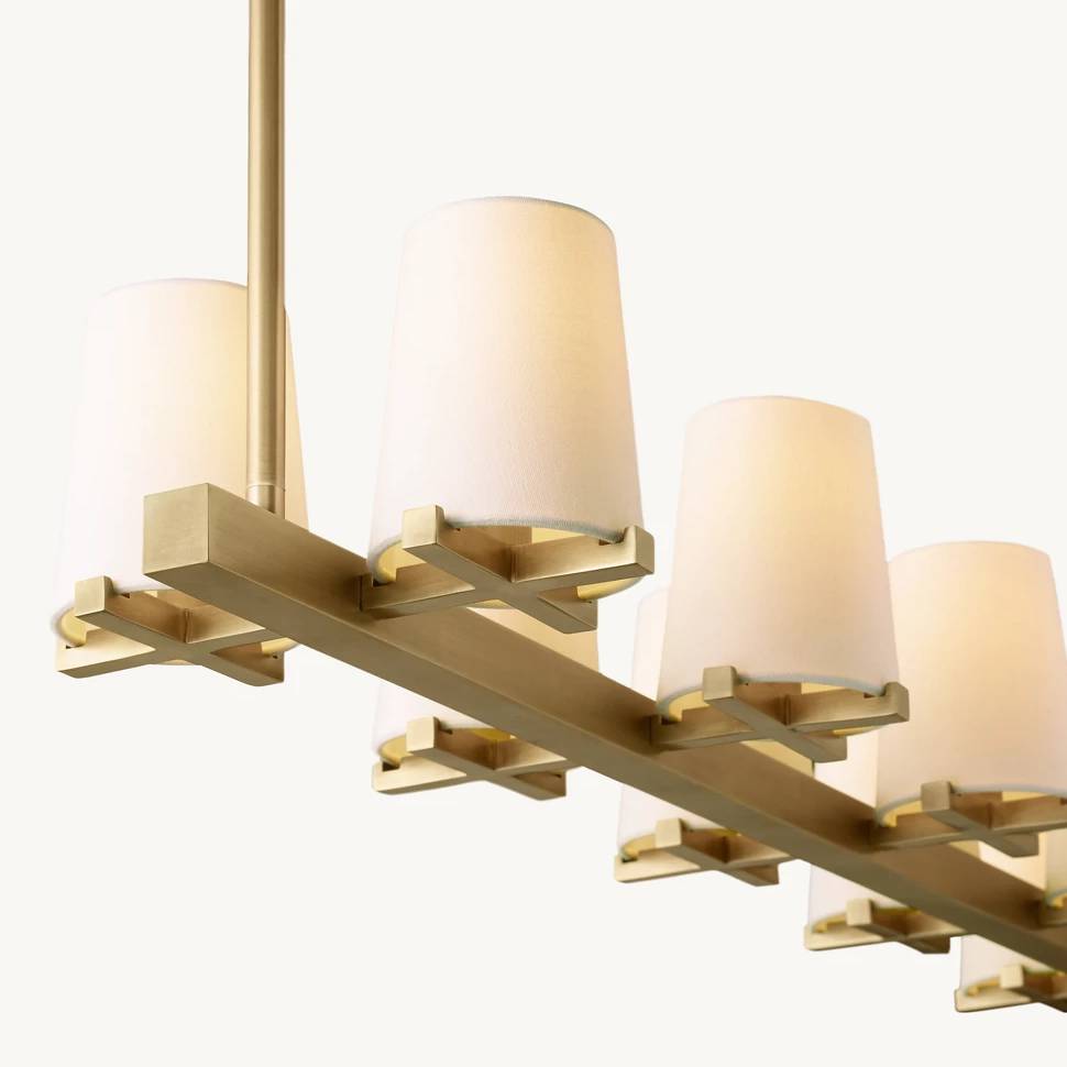 Pauillac Fabric Shade Linear Chandelier 60"