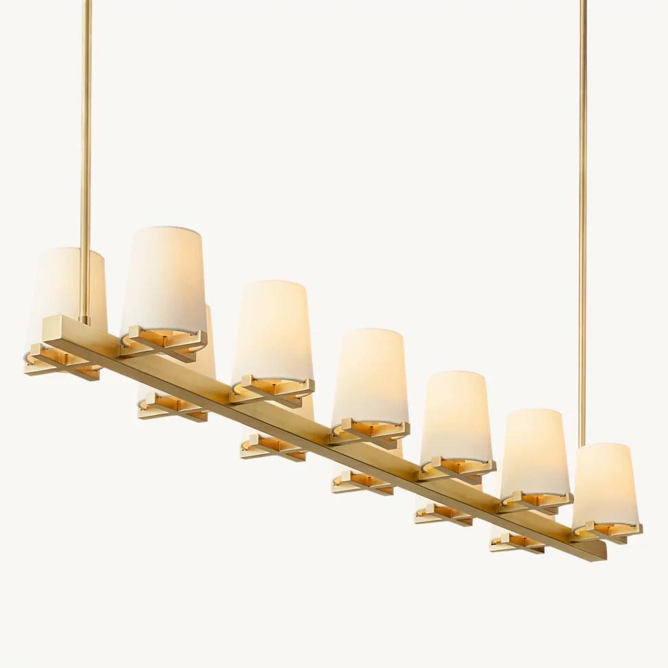 Pauillac Fabric Shade Linear Chandelier 60"
