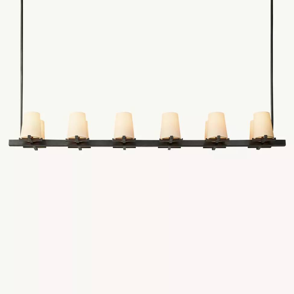 Pauillac Fabric Shade Linear Chandelier 60"