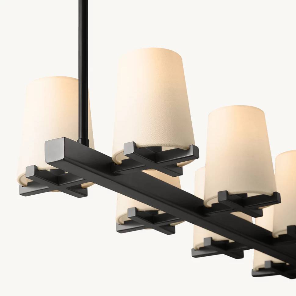 Pauillac Fabric Shade Linear Chandelier 60"