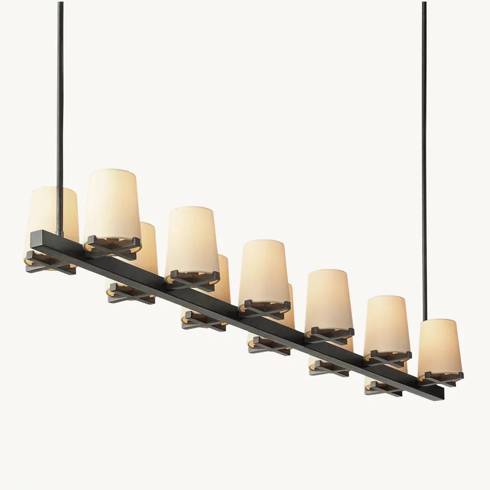 Pauillac Fabric Shade Linear Chandelier 60"