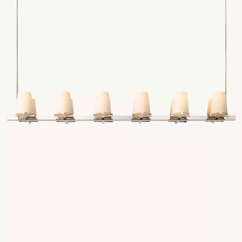 Pauillac Fabric Shade Linear Chandelier 60"