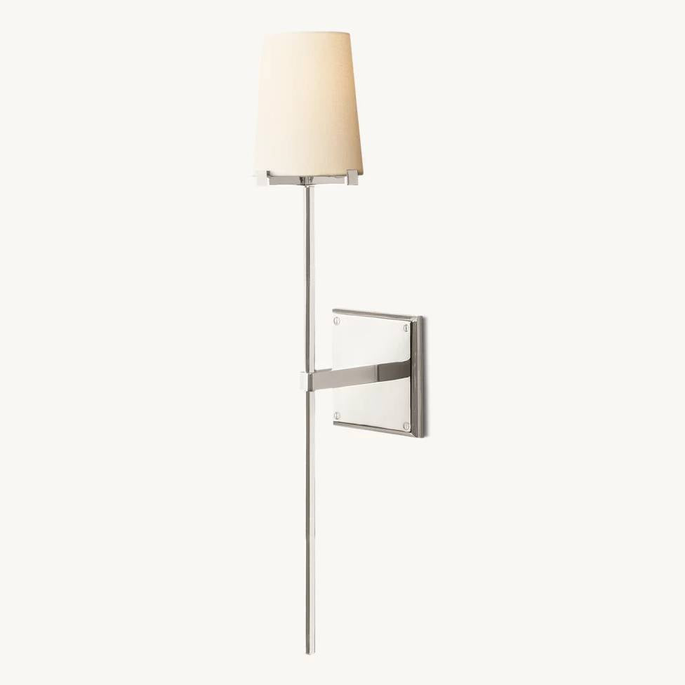 Pauillac Fabric Shade Torch Wall Sconce