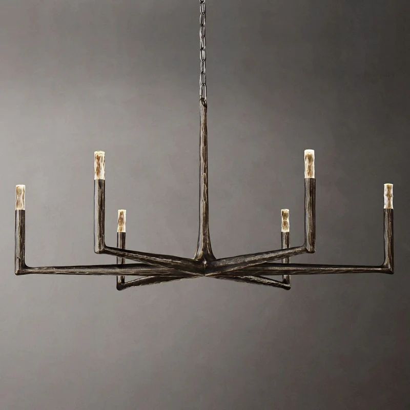 Thaddeus Artisan Forged Round Chandelier 48"
