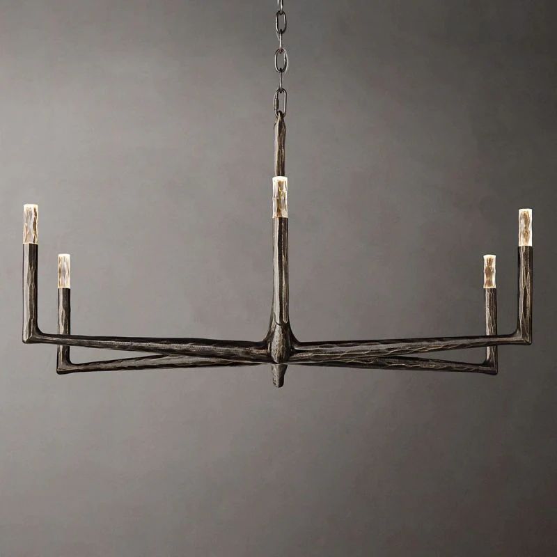 Thaddeus Artisan Forged Round Chandelier 48"