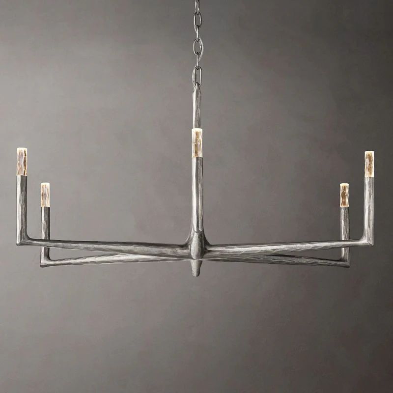 Thaddeus Artisan Forged Round Chandelier 48"