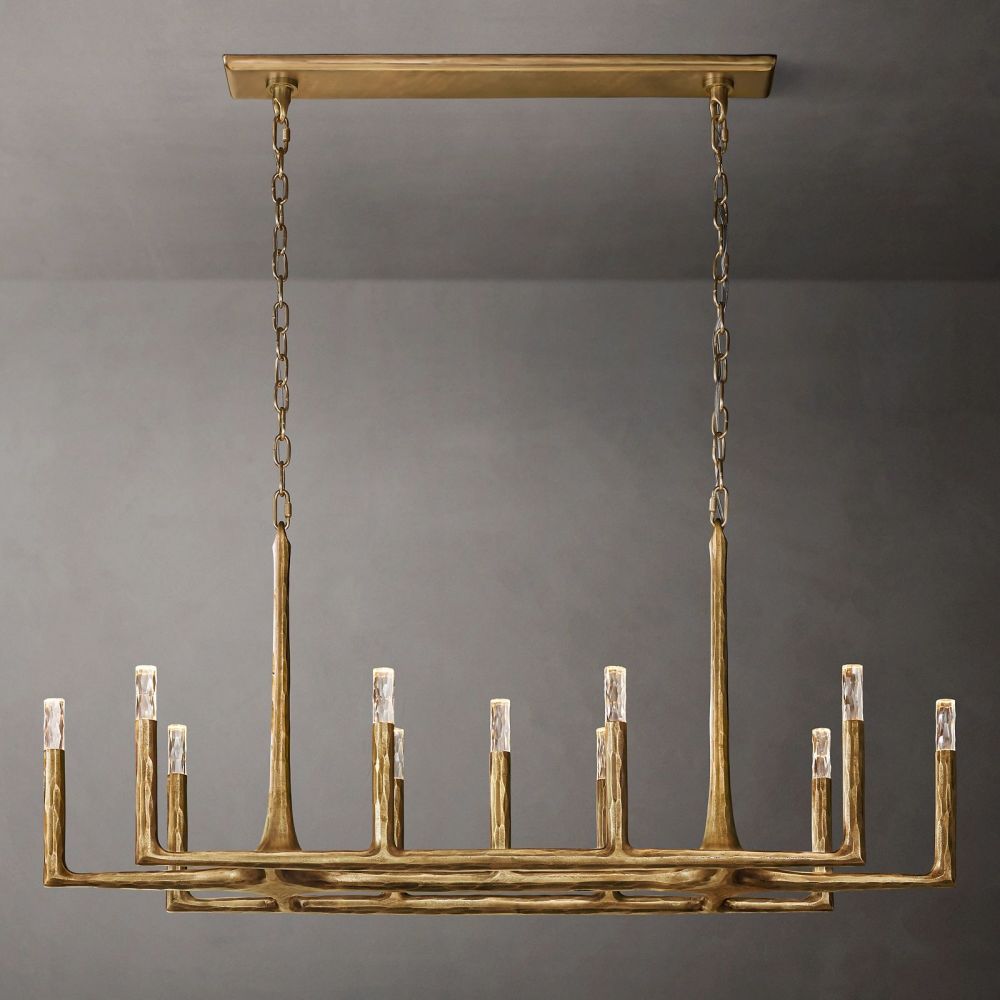 Thaddeus Artisan Forged Linear Chandelier 54"