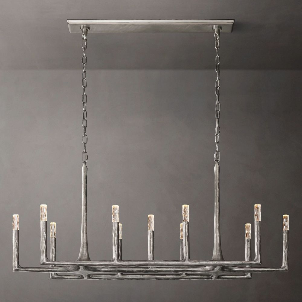 Thaddeus Artisan Forged Linear Chandelier 54"