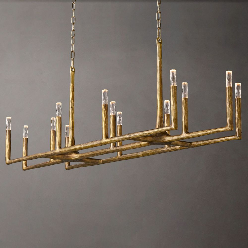 Thaddeus Artisan Forged Linear Chandelier 54"