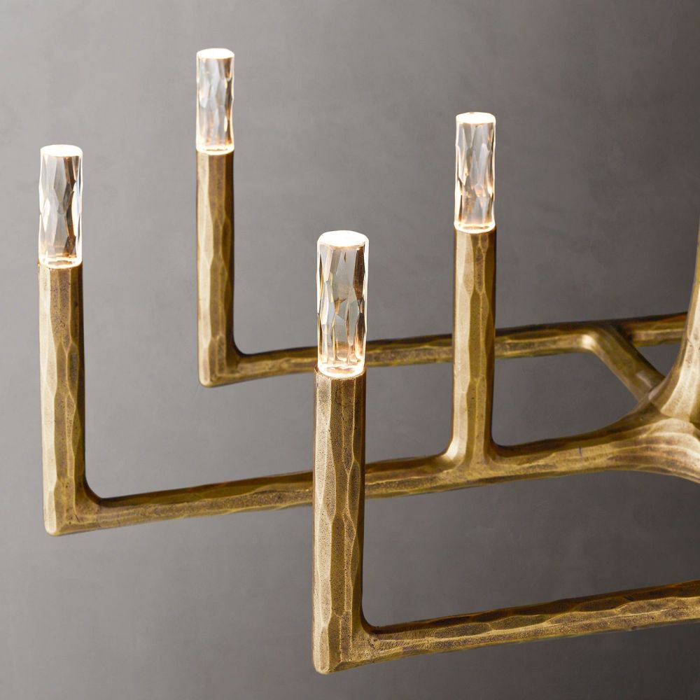 Thaddeus Artisan Forged Linear Chandelier 54"