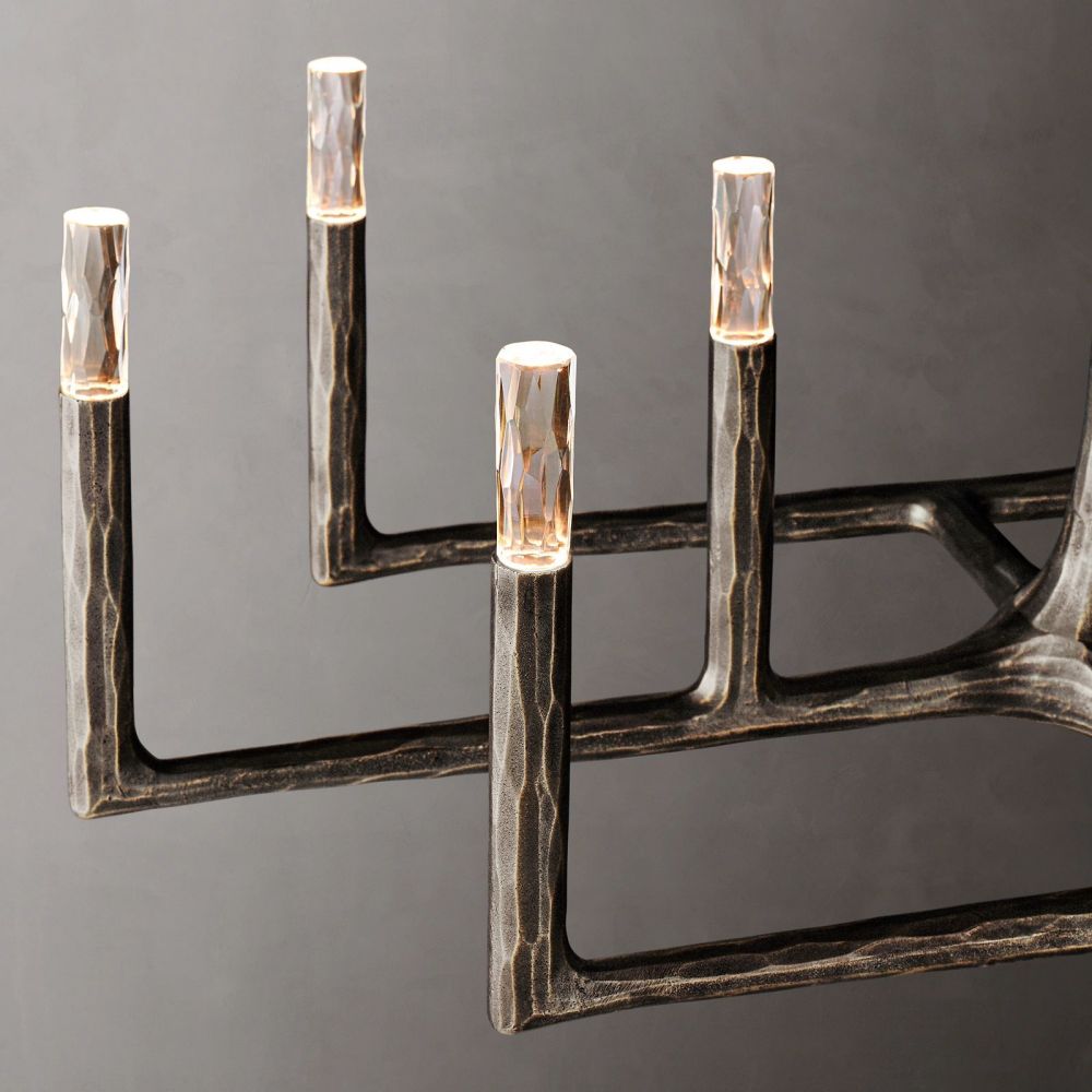 Thaddeus Artisan Forged Linear Chandelier 54"
