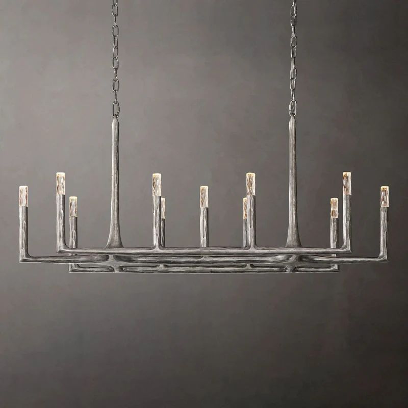Thaddeus Artisan Forged Linear Chandelier 54"
