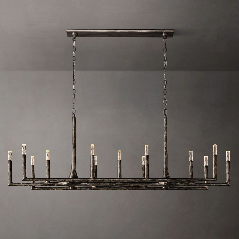 Thaddeus Artisan Forged Linear Chandelier 72"
