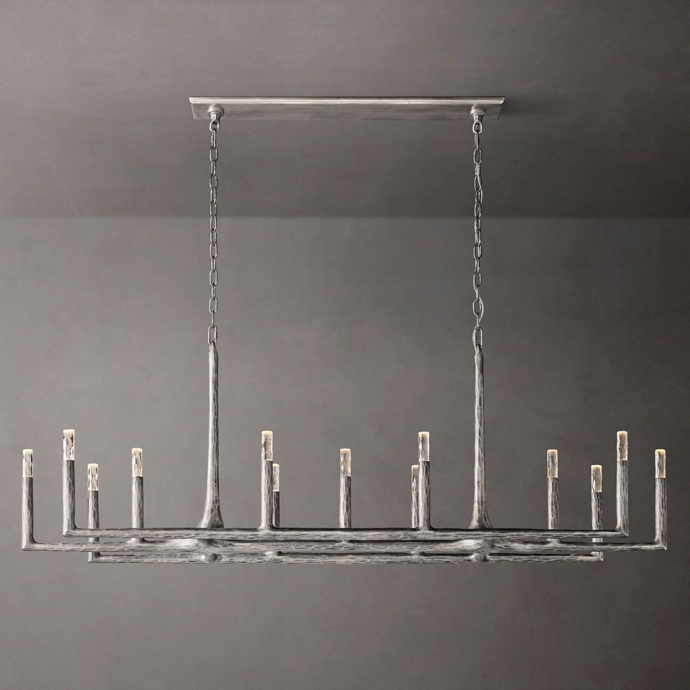 Thaddeus Artisan Forged Linear Chandelier 72"
