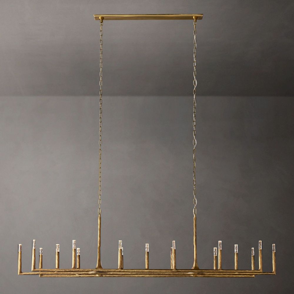 Thaddeus Artisan Forged Linear Chandelier 96"