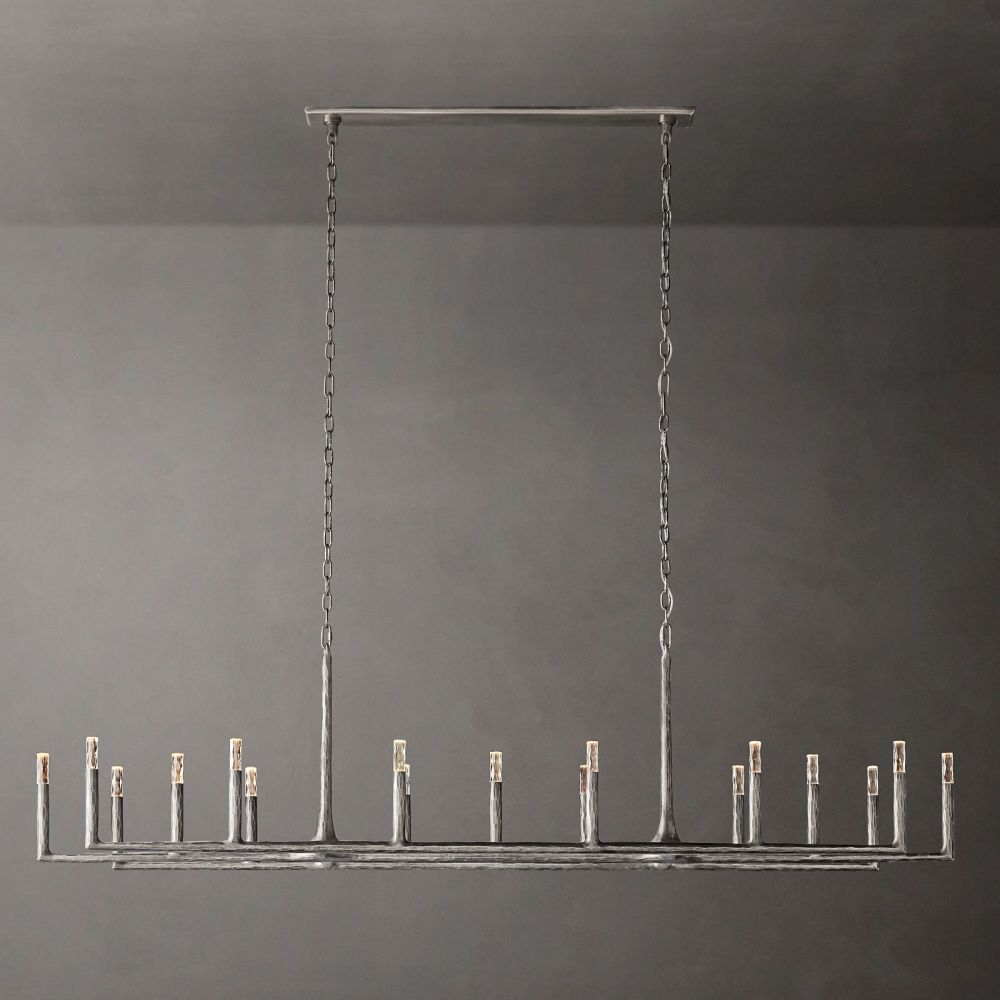 Thaddeus Artisan Forged Linear Chandelier 96"