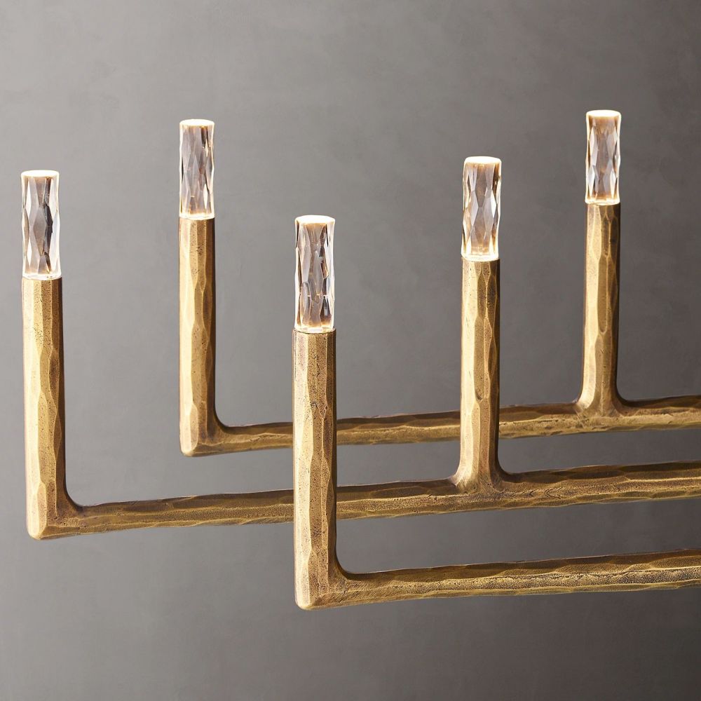 Thaddeus Artisan Forged Linear Chandelier 96"