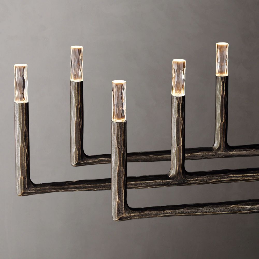 Thaddeus Artisan Forged Linear Chandelier 96"