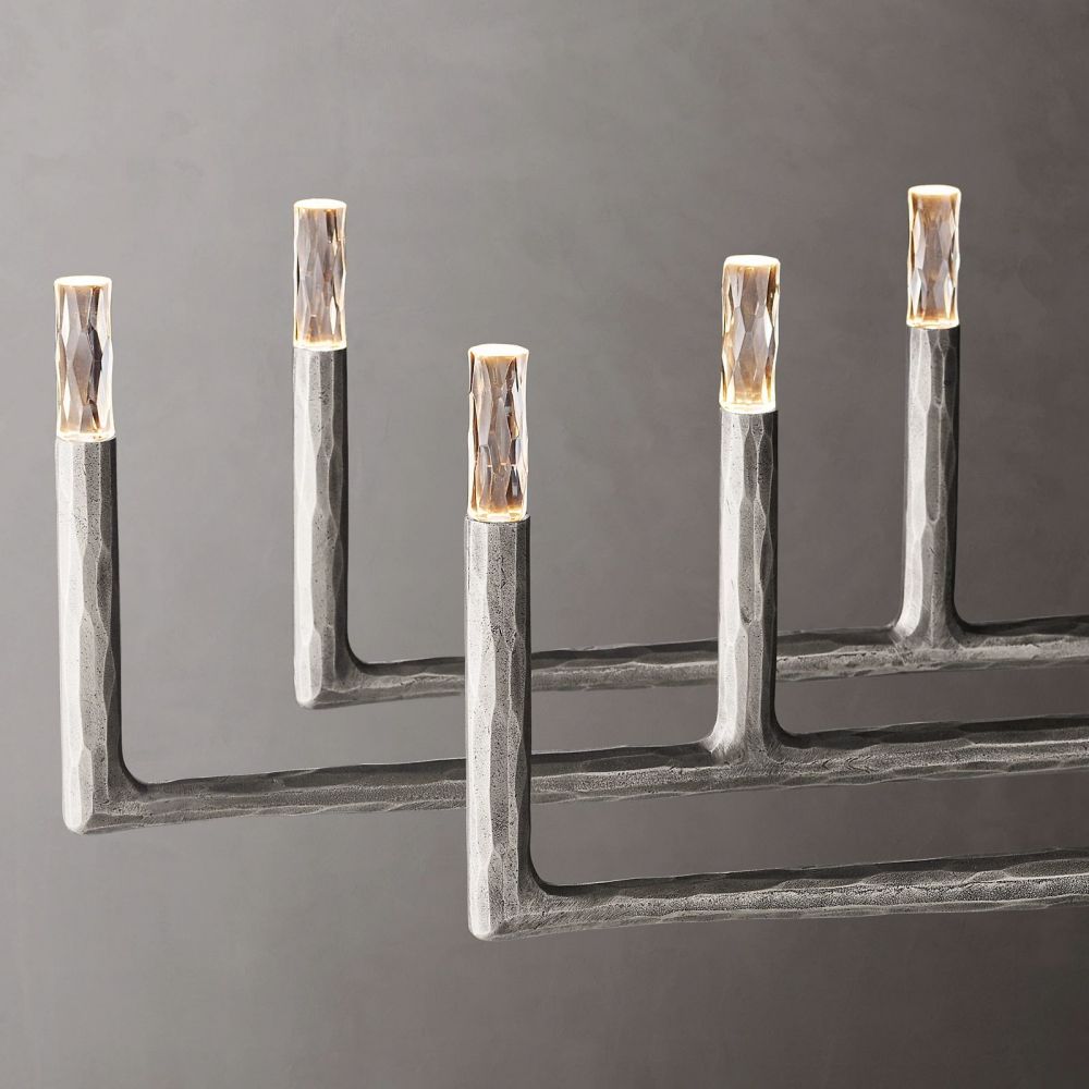 Thaddeus Artisan Forged Linear Chandelier 96"