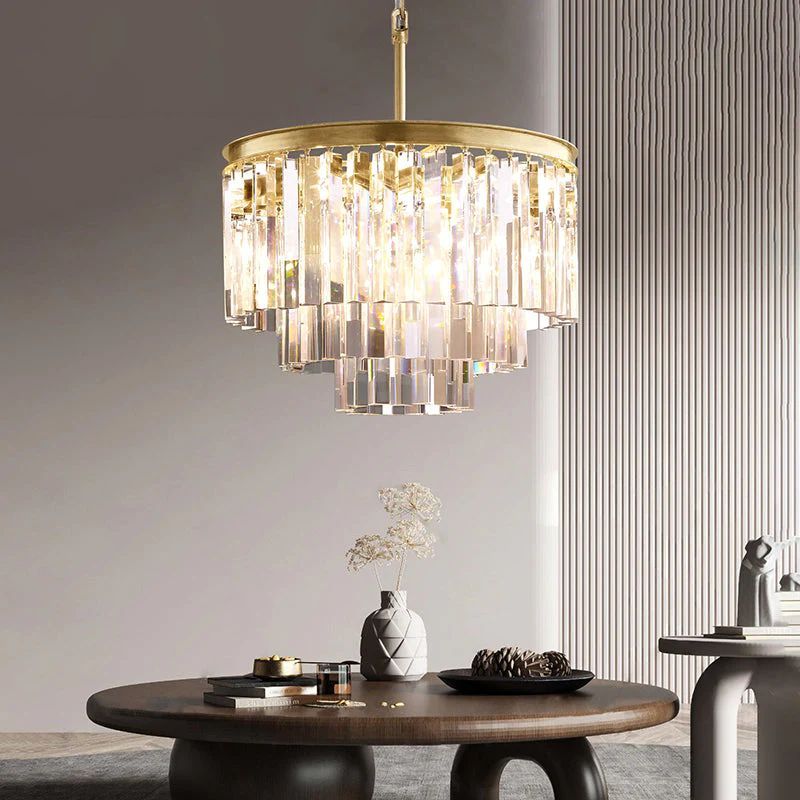 Odeon Deco Prism Round Chandelier 20"