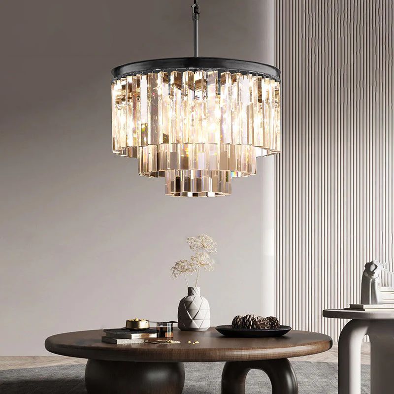 Odeon Deco Prism Round Chandelier 20"