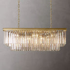 Odeon Deco Prism Rectangular Tiered Chandelier 40"