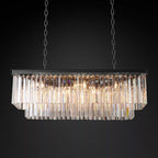 Odeon Deco Prism Rectangular Tiered Chandelier 40"