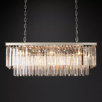 Odeon Deco Prism Rectangular Tiered Chandelier 40"