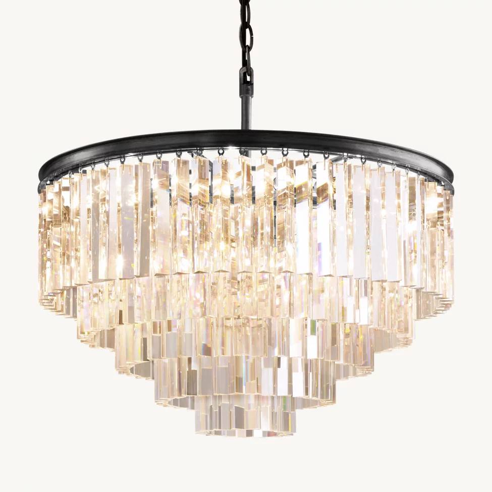 Odeon Deco Prism Round Chandelier 32"