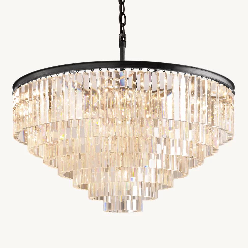 Odeon Deco Prism Round Chandelier 44"