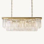 Odeon Deco Prism Rectangular Tiered Chandelier 40"