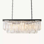 Odeon Deco Prism Rectangular Tiered Chandelier 40"